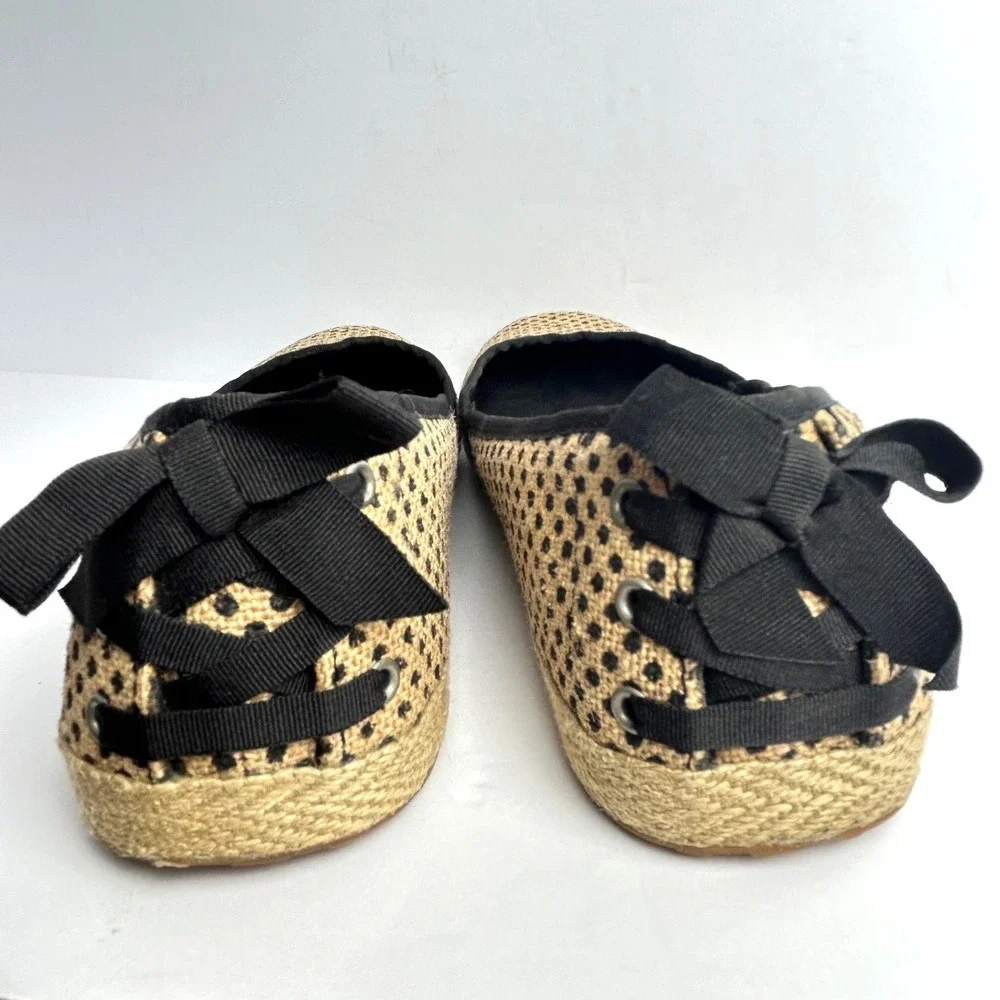 UGG Australia‎ Indah Espadrille Ballet Flats Burlap Polka Dot Bow Accent 9.5